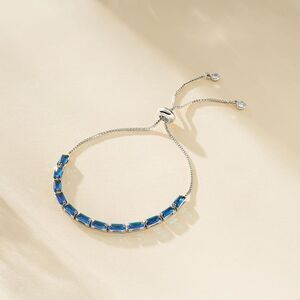 Tennis Bracelet 14K White Gold Plated Blue Cubic Zirconia Bracelet CZ Gift